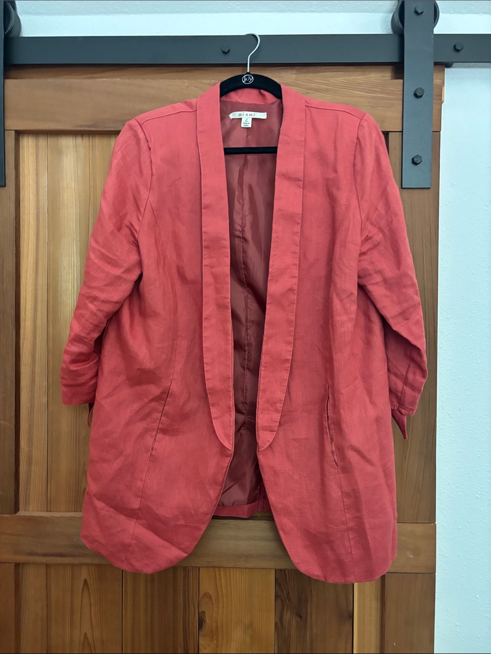 miami Coral Open-Front Relaxed Blazer
